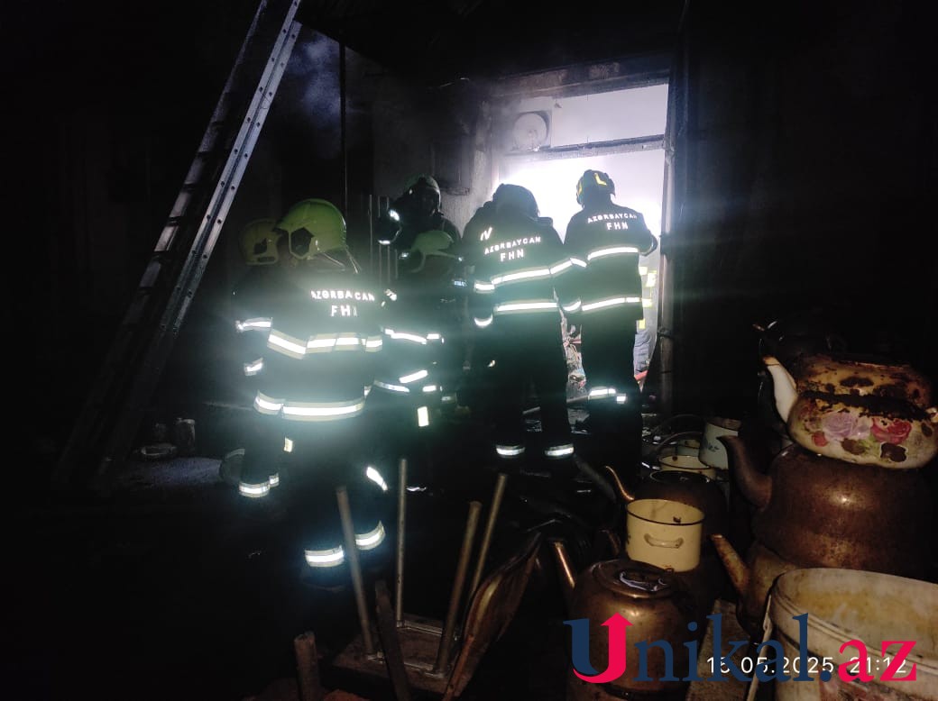 Gəncədə emalatxana yandı - FOTO